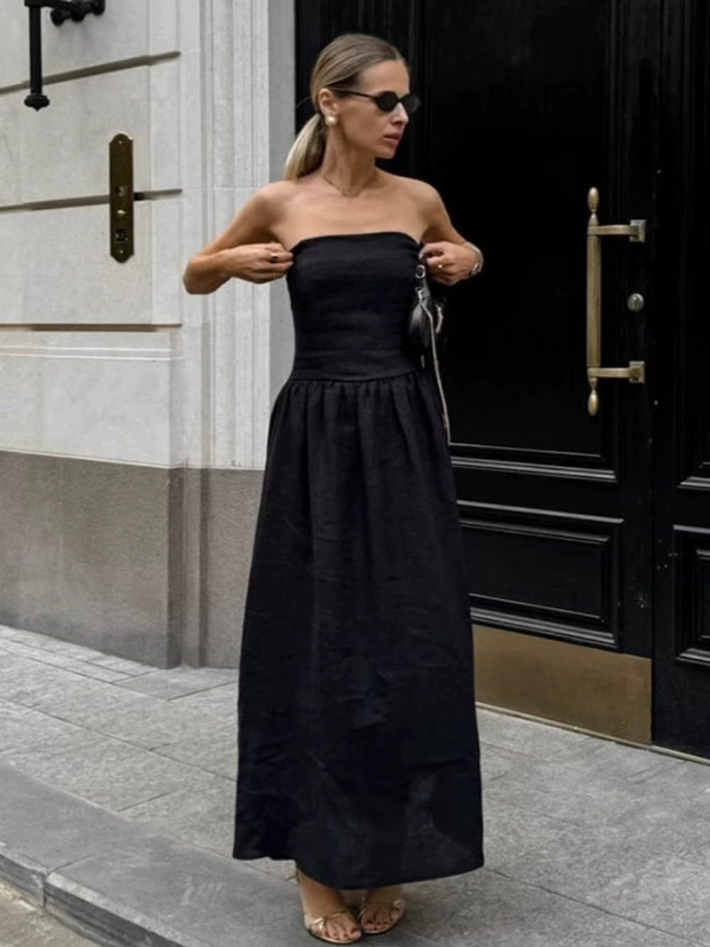 Forever 21 Black Strapless Summer Maxi Dress